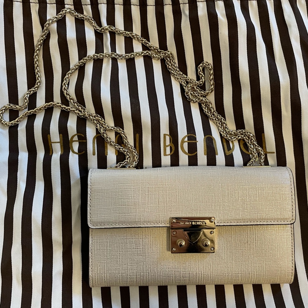 HENRI BENDEL leather chainlink shoulder/crossbody bag